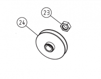 Lagler Hummel - шкив клиноременной передачи с гайкой [23+24] (арт.100.36.00.100 + 100.02.05.100)